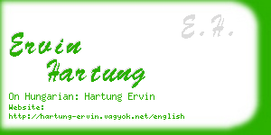 ervin hartung business card